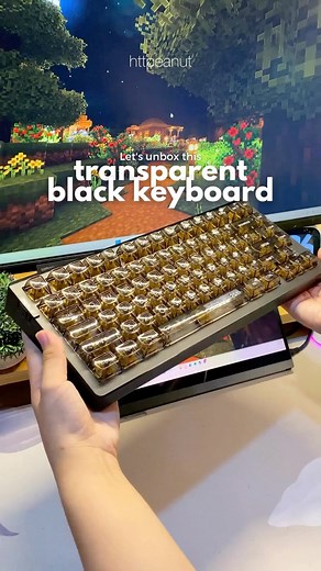 Peanut | Gaming & Tech Creator 🐻 on Instagram: "Transparent black keyboard from @dareu.global! (◕‿◕✿) I’m nearing my 100th keyboard mark already, everyone! This is one of the few keyboards that I have that aren’t actually hot-swappable, and if you’re new here it basically just means you can’t switch out — the switches, haha. I would prefer this more if the switches weren’t soldered so there’s more customization to it, but I’m glad the sound is good and there’s not a lot of pinging nor rattle in