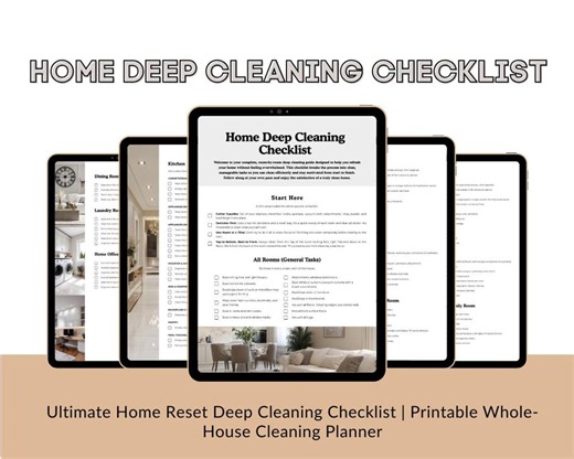 Ultimate Home Deep Cleaning Checklist PDF | Printable Room-by-room Cleaning Planner for Cleaners & Homeowners - Etsy