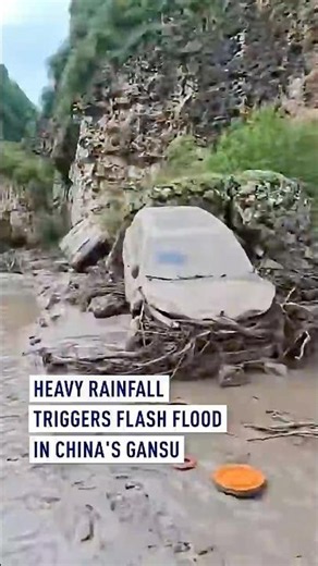 Heavy rainfall triggers flash flood in China's Gansu