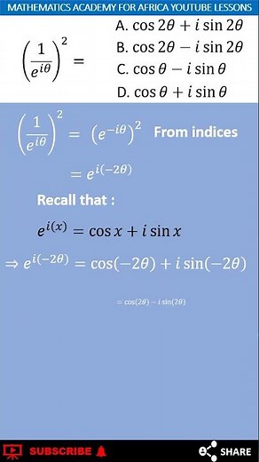 EULER'S FORMULA FOR COMPLEX NUMBERS
