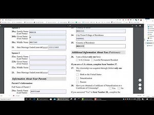 Como llenar la forma I-30- Petition for a relative parte 1