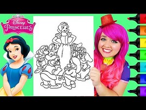 Coloring Snow White & The Seven Dwarfs Disney Coloring Page Prismacolor Markers | KiMMi THE CLOWN