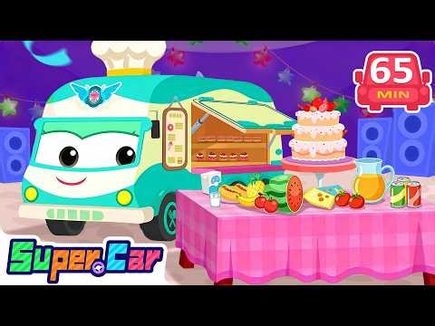 Tasty Food Compilation with Super Cars! | Food | Rescue Cartoons & Kids Cartoons | SuperCar