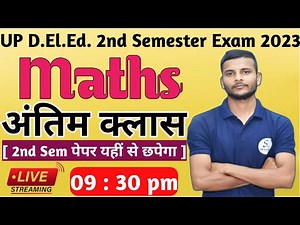 UP DElEd maths model paper 2023 / UP DElEd maths live classes / Deled 2nd sem maths