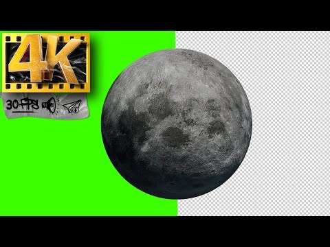 4K Moon - Rotation Animation on Green Screen