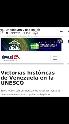 Vía @UnescoVenezuela 📰📚 Agradecemos a los medios venezolanos por visibilizar los logros de Venezuela en la UNESCO Gracias a VTV @vtv_canal8 Librería Mediática @marialciramatute Diario VEA @diarioveavzla Vzla News @vnlarevista Fuser News @fusernews Ciudad Ccs @ciudadccs Iguana TV @laiguanatv Épale CCS @epaleccs y otros medios por difundir con responsabilidad las importantes victorias que nuestro país alcanzó este año en la UNESCO‼️ 🇻🇪 Principales logros de Venezuela en 2025: • Aprobación por 