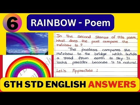 6th Standard English Poem RAINBOW Question Answers | 6th Class Complete Notes and Exercise