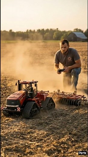 Mini RC Tractor Working in Real Farm Field