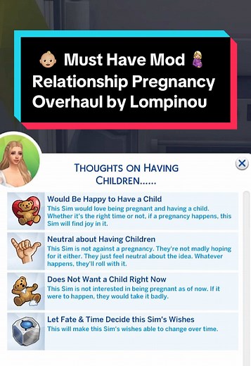 The only Relationship and Family Planning Mod you’ll ever need (TS4 Must Have Mods) 👶🏼 #fyp #sims4 #gaming #mods #girls
