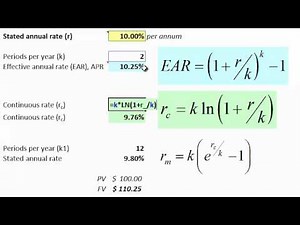FRM: APR (EAR) versus stated versus continuous interest rates