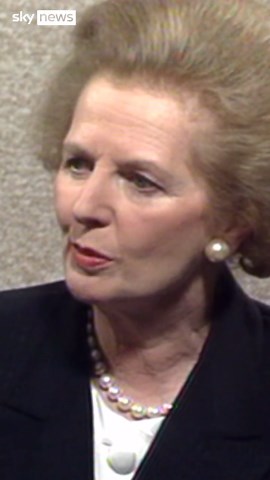 The late John Stapleton interviewing Margaret Thatcher