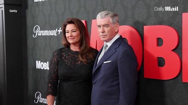 Pierce Brosnan and wife Keely arrive at 'MobLand' NYC premiere