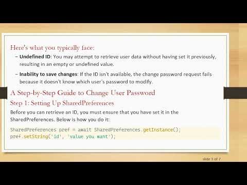 Flutter Change Password with SharedPreferences