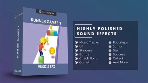 Unity音效 – 跑酷游戏音效 Runner Games Sound Effects and Music Pack Vol.1