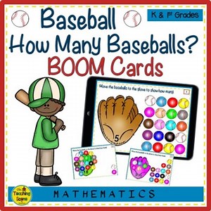 Baseball Counting BOOM Cards How Many Baseballs Numerals and Number Words