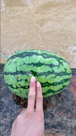 What happens when a watermelon falls into water from a great height? #watermelon #satisfying