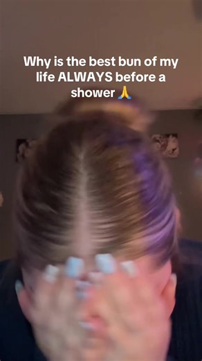 But seriously, why is it that when I want it to look good it never does 😭 #bun #hair #hairstyle #hairbun #preshower