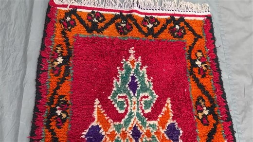 Vintage Red Orange Afghan Moroccan Full Pile Rug | 2x10 Ft Handmade Wool Shaggy Boho Carpet | Bedroom Living Room Rug \ Kitchen Rug - Etsy