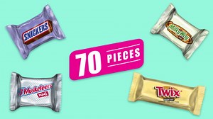 Mars Mixed Snickers, Twix, Milky Way & 3 Musketeers Easter Chocolate Candy Basket Stuffers - 70 Ct