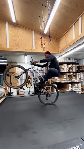 Wheelie on the largest treadmill