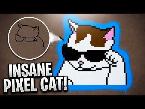 This Cat Is TOO COOL 😎 Pixel Art Meme