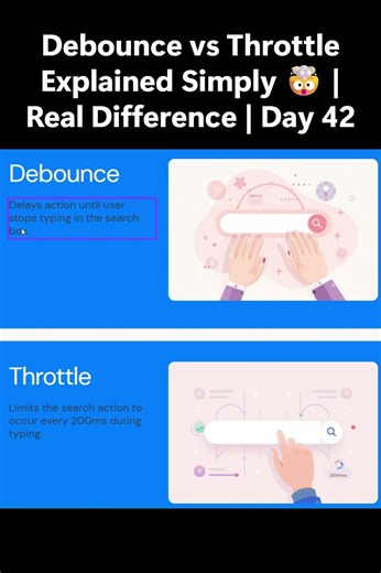 Debounce vs Throttle Real Difference | Day42 #react #nextjs #webdevelopment #coding #code #html #css