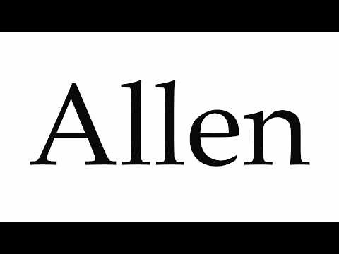How to Pronounce Allen