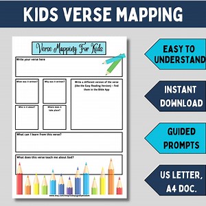 Verse Mapping Template for Kids Bible Verse Study Printable for Beginners Scripture Mapping Journal for Kids Bible Study Guide - Etsy