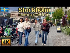 🇸🇪 Stockholm Walking Tour 4K | From Historic to Modern City Life