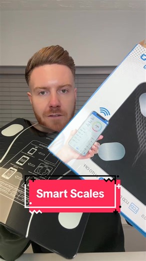 Bluetooth smart bathroom scale with digital display and app connectivity to track weight and body metrics at home. #tiktokmademebuyit #fyp #bathroomscale #smartscale #homefitness