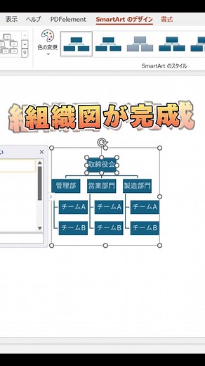 パワーポイントで簡単に組織図を作成する方法