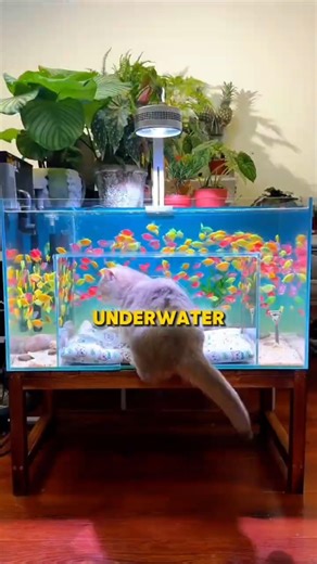 This girl made a underwater pool 🐈❤️ #shorts