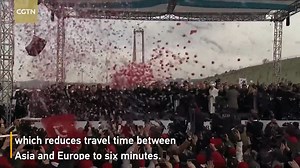 #Turkish President Recep Tayyip Erdogan opened the world's longest suspension bridge over the Dardanelles strait in northwestern #Turkey. The bridge reduces travel time between #Asia and #Europe to six minutes. | CGTN Global Business