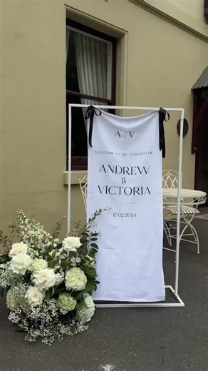 Linen Fabric Welcome Sign for Wedding Inspo