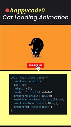 Cat Loading Animation using #html #css #javascript #trending #shorts #cat