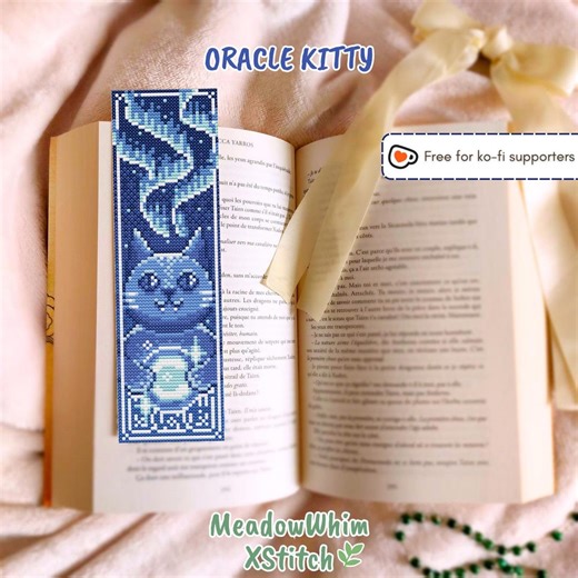 Mystic Cat Crystal Ball Bookmark, Aurora Sky Cross Stitch Pattern, Magical Animal Needlepoint, PDF Digital Download, Gift for Readers - Etsy