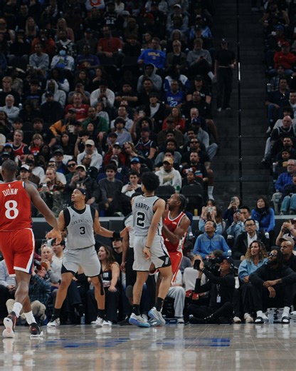 Dylan Harper on his half court buzzer beater via Instagram:“We work on these”😭😭😭#GoSpursGo #PorVida