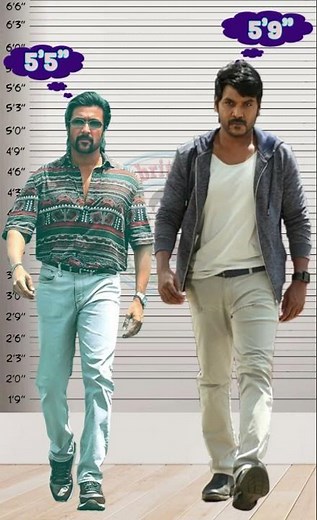 Suriya's Height Vs Top Tamil Film Actor Height Comparison। Retro Box Office Collection #shorts