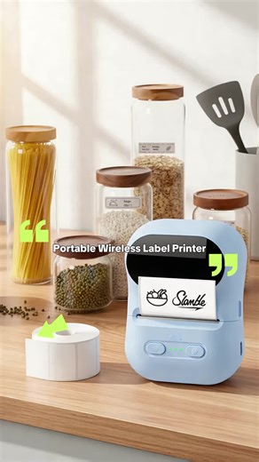 Portable wireless thermal label printer, smart phone/tablet, compatible with Vat/ barcode /EAN/UPC labels