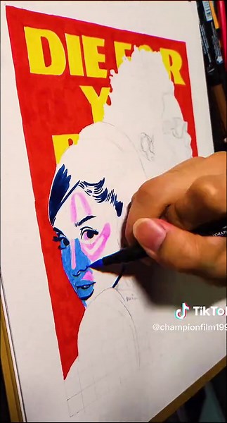 drawing @arianagrande X @theweeknd in 90 minutes . #arianagrande #arianator #theweeknd #dieforyou #fanart #speeddrawing . #TikTokClubTH #TikTokสายอาร์ต #TikTokCommunityTH #championfilm1996