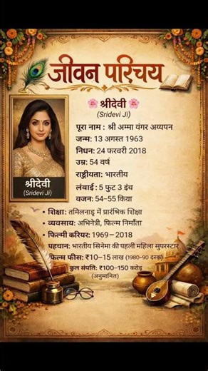 Sridevi ka jivan Parichay #biography #shortvideo