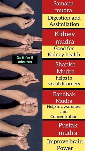 5 Powerful Mudras to Boost Health | Daily Yoga Hand Gestures for Healing। #shorts#ytshorts#trending