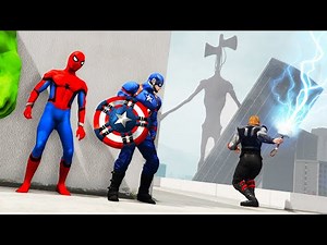 GTA 5 - The AVENGERS vs SIREN HEAD ARMY!
