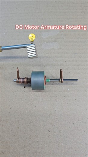 DC Motor Armature Rotating by Magnet and 12volt DC Supply 💡#dcmotor #shorts #experiment