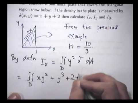Moments of inertia example: double integrals