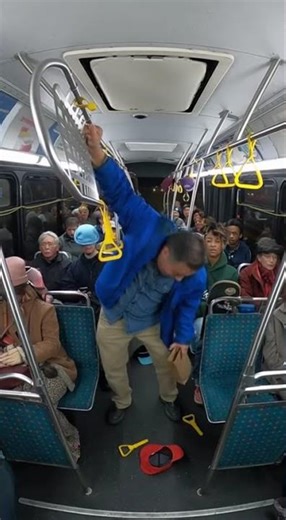 Bus Passenger breaks bus in Epic Fail! #BusFail #PublicTransport #Viral