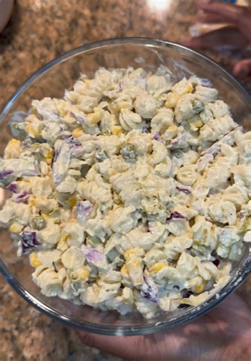 Creamy Rotini Pasta Salad Recipe with Lemon Vinaigrette
