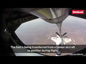 This mid-air re-fueling of an F-16 fighter is insane!