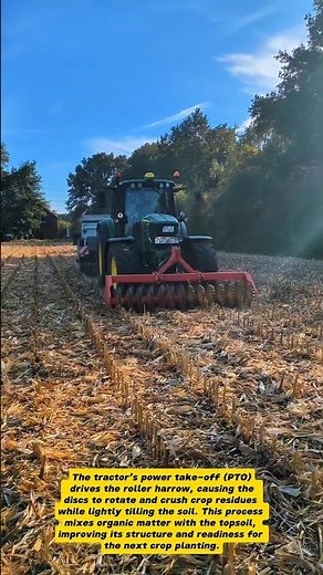 Modern Tractor with Roller Harrow – Efficient Field Preparation Technology