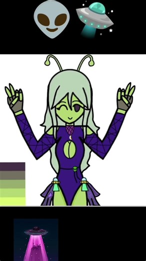 Chica alien #dibujo #cute #alien #anime